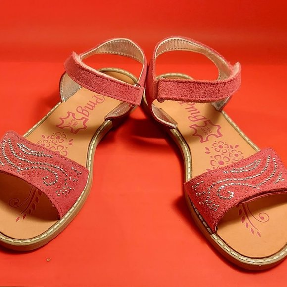 PMG Brand New Real Suede Girls Pink Sandals size 32 (US 1) - Picture 1 of 7